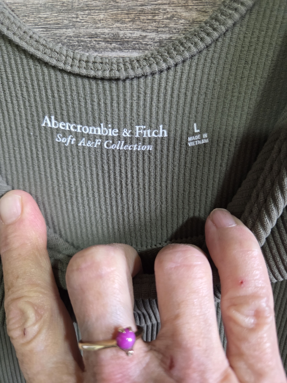 Abercrombie & Fitch Olive Green Scoop Neck Bodysuit Size Large - Picture 4 of 4